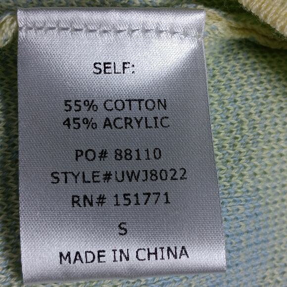 Le Lis Ester Perfect Sweater Top Size Small Button Down Yellow and Blue Floral - Picture 7 of 9